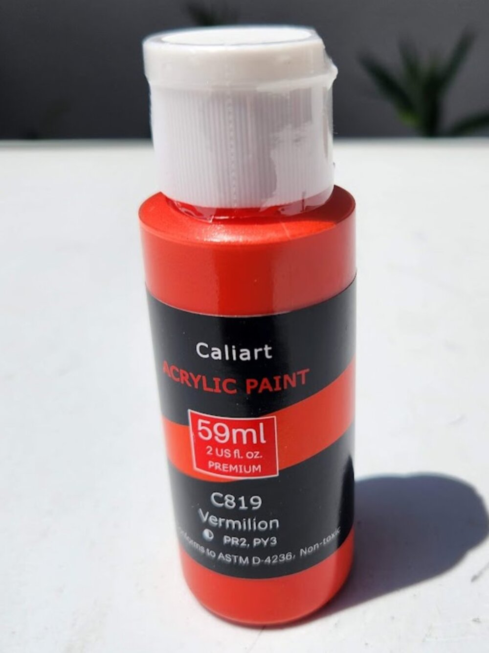 NEW Caliart Acrylic Paint Vermillion C819 Orange Red Color 59ml, 2oz Art Craft P